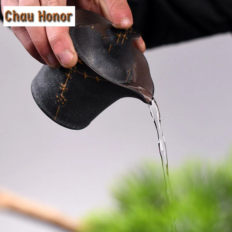 180ML Antique Tang Guanware Ceramic Hand Grasp Pot Handmade Retro Outline In Gold Teapots Dahongpao Tea Maker Mug Gift Packaging