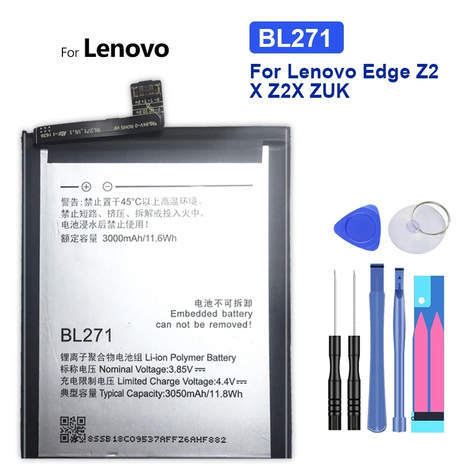 

BL271 BL 271 3050mAh Replacement Battery For Lenovo Edge Z2 X /ZUK Edge Bateria + Tracking Number