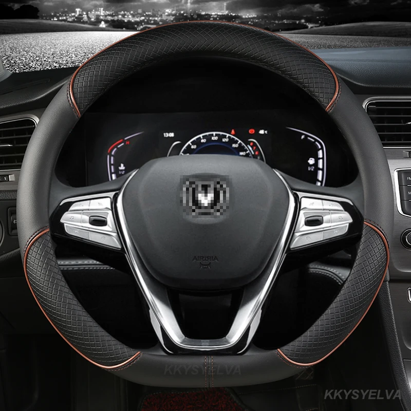 Car Steering Wheel Cover Wrap D Shape For Changan CS75 Plus CS55 PLUS CS55 E-rock 2020 2021 CS15 CS15EV 2019-2021 CS35 PLUS 2022