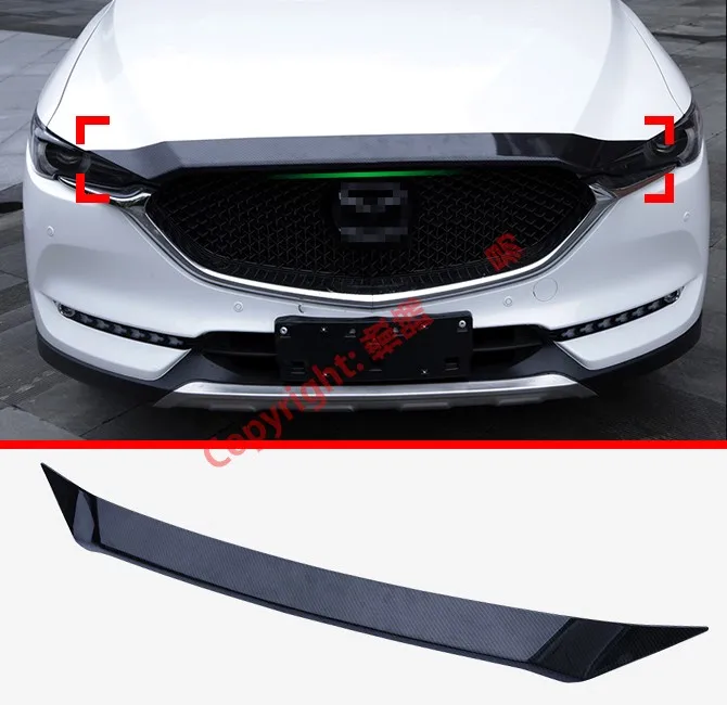 

Carbon Fiber Style Front Grille Around Hood Trim For Mazda CX-5 CX5 2017 2018 2019 Car Accessories Stickers