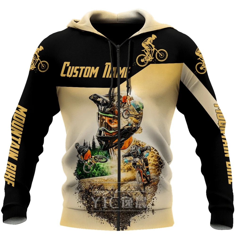 

2022 Fashion hooded zipper shirt 3D outdoor flower cross-country cycling sweatshirt hooded men's casual oversize coat