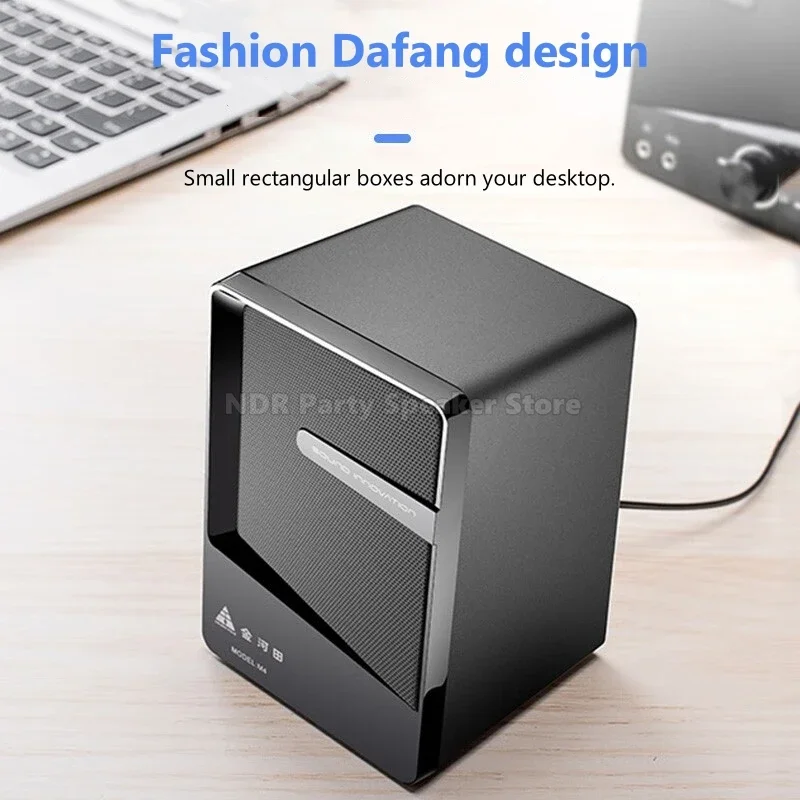 전문 2.0 멀티미디어 USB 유선 스피커 데스크탑 및 노트북을 위한 스마트 미니 휴대용 액티브 스피커