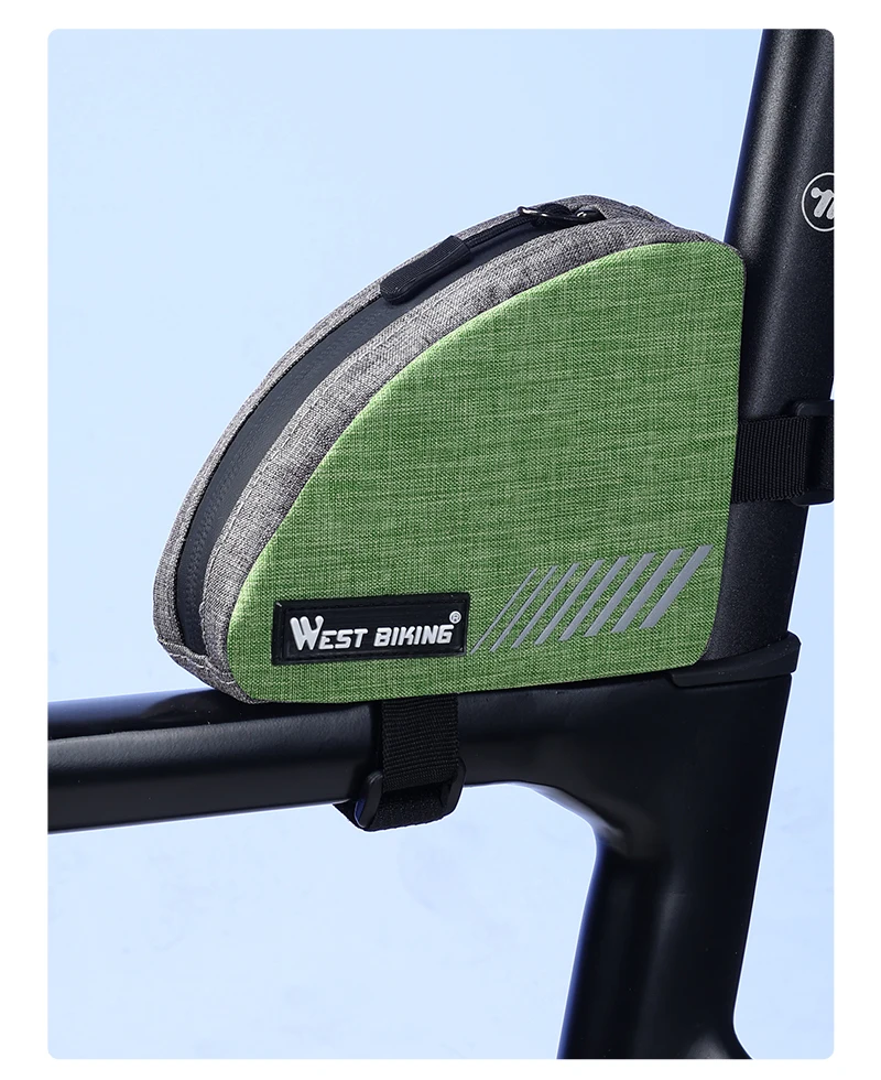 WEST BIKING Mini Dreieckstasche 0,4L Tragbare Fahrrad-Oberrohrtasche Reflektierende Fahrradwerkzeug-Aufbewahrungstasche Fahrradzubehör – Detail 6