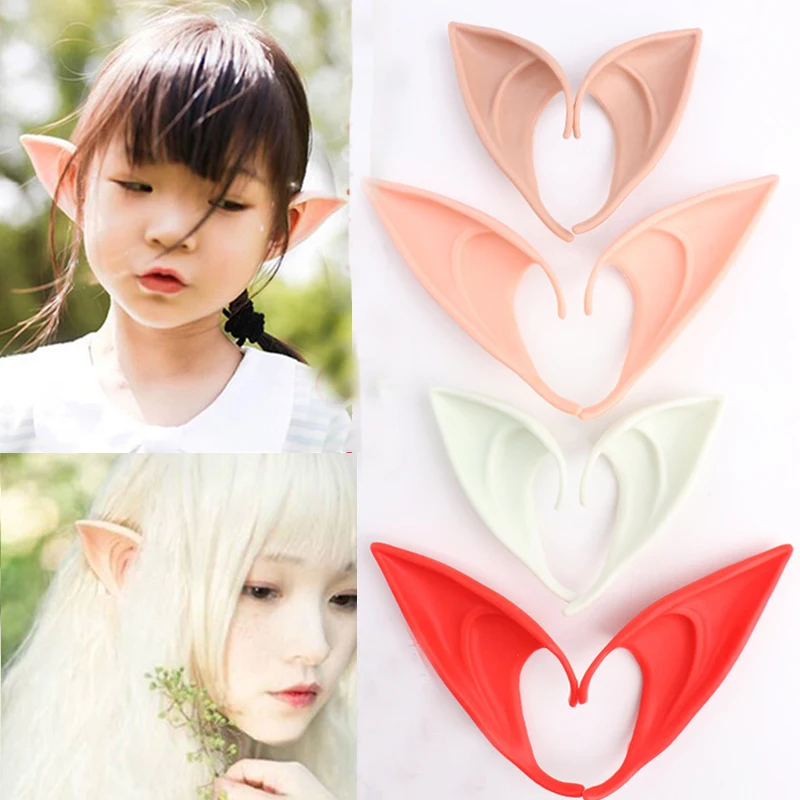 Halloween Party Decoration Latex Ears Fairy Cosplay Costume Accessories Mask Angel Elven Elf Ears Photo Props Adults Kids Toys