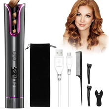  Wireless Automatic USB Charging Rotary Hair Curler Does Not Hurt Hair Lazy Electric Curling Iron 