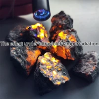 Pierre de Yooperlite brute naturelle, pierre de flamme en cristal, pierre de roche fluorescente ultraviolette (UV), décoration de la maison, minéral de guérison 5
