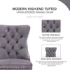 Velvet Dining Chairs Set of 6, Ring Pull Trim and Button Back, Luxury Tufted Dining Chairs for Living Room, Dining Chair 3