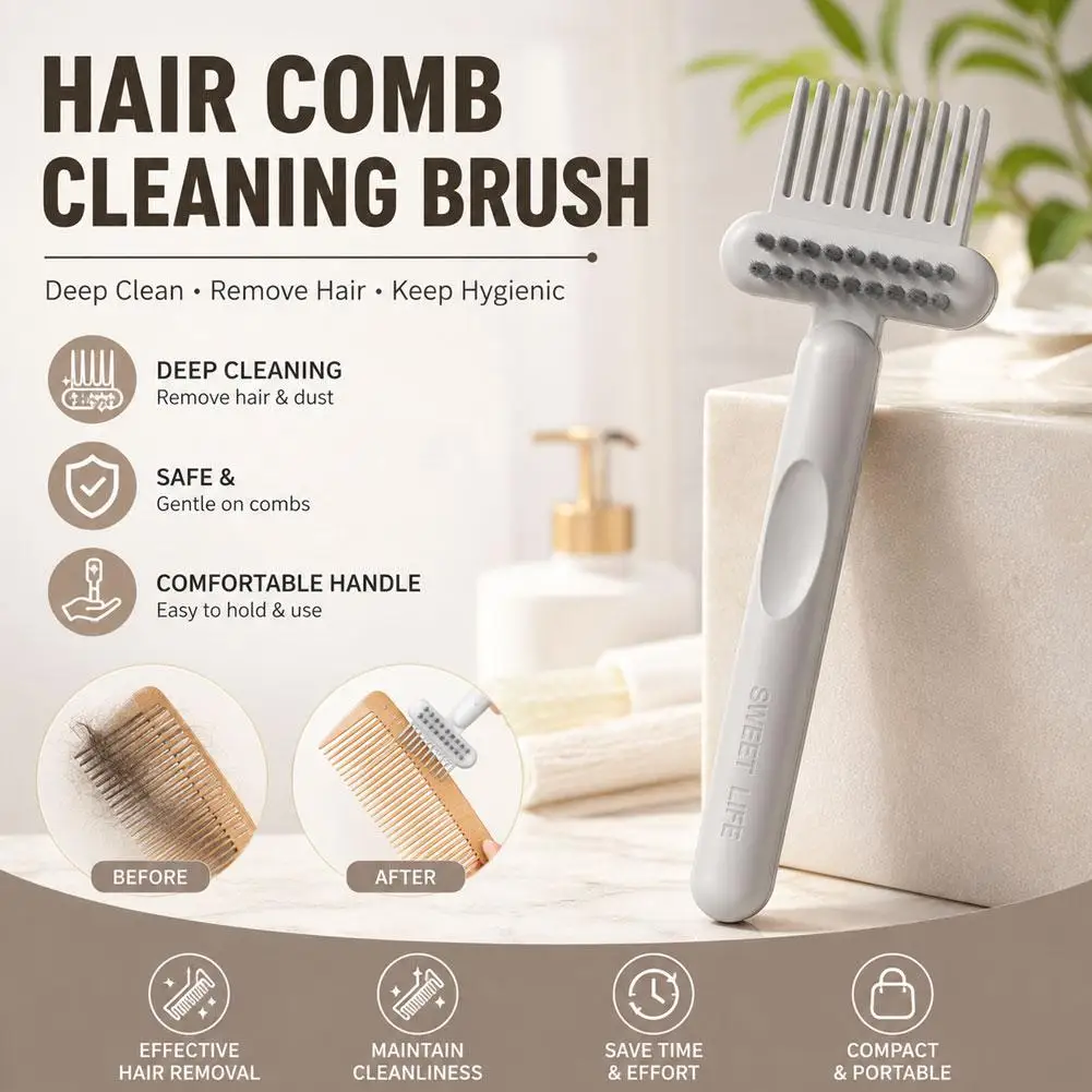 Hair Brush Cleaner Tool Detachable Comb Cleaning Brush for Air Cushion Comb Massage Hairbrush Hair Removal Gadget 2