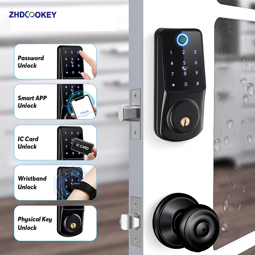 Automatic Deadbolt Lock TT Lock Smart APP Remote Control Fingerprint
