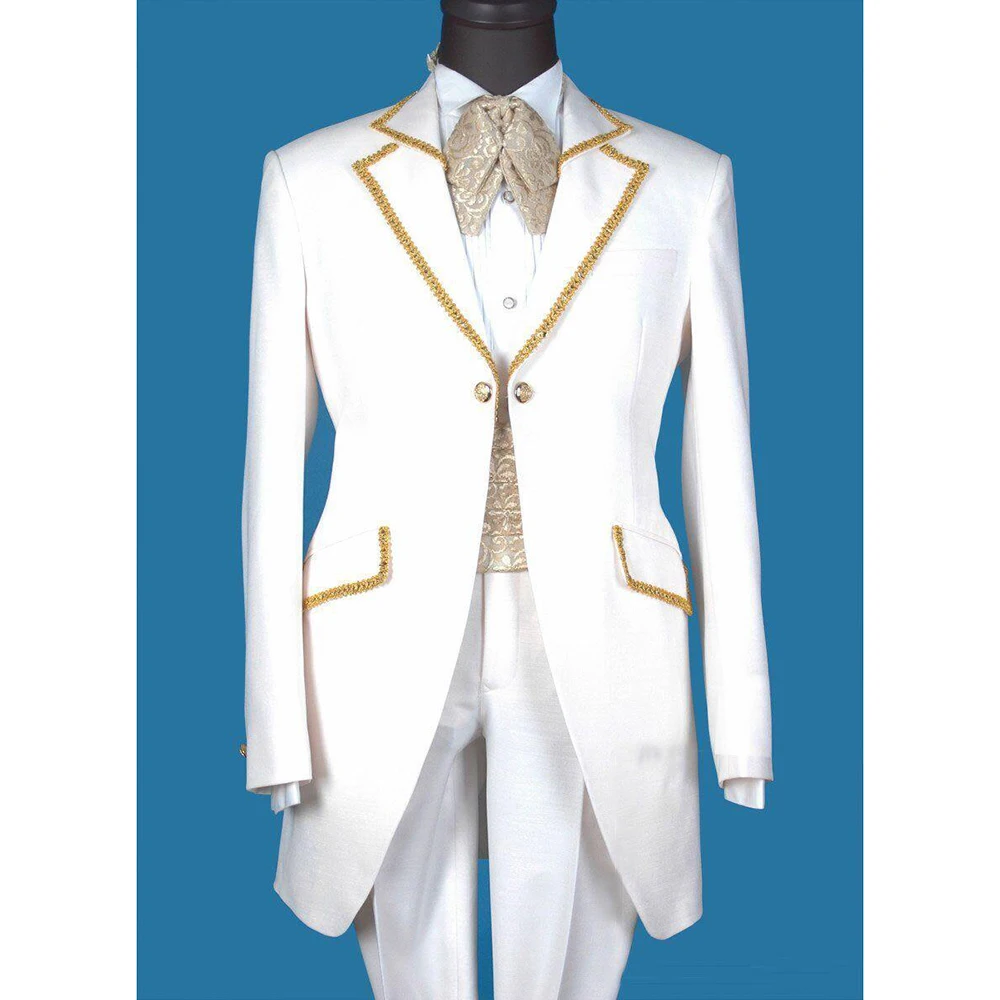 

Мужской костюм в стиле джентльмена, золотистого цвета, с заостренным лацканом, деловой облегающий костюм для жениха, комплект из 2 предметов, высокое качество, новинка 2024