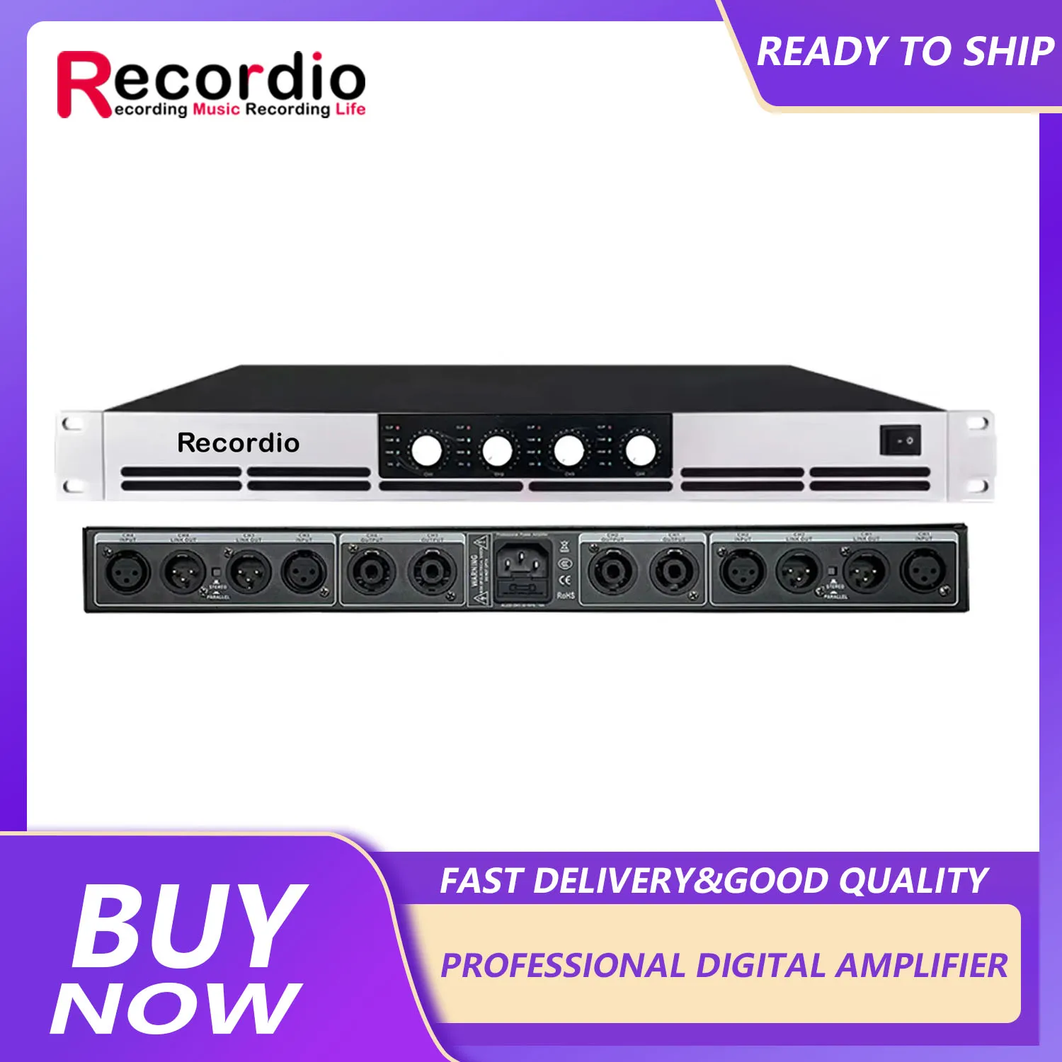 

GAP-G12004 Professional digital power amplifier 2700W 1U 4-channel home stage audio high power amplifier