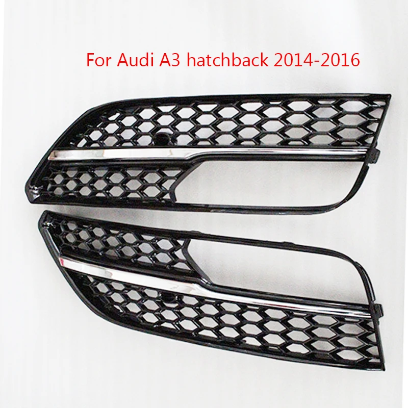 

Car Modified Accessory Black Fog Light Cover Lamp Frame Grille Fits for Audi A3 2014 2015 2016 Fog Light Grille