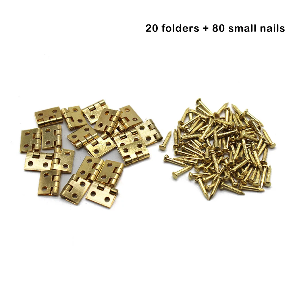 

20 Pieces Mini Hinges Model Cabinet Wardrobe Chest Hinge DIY Crafting