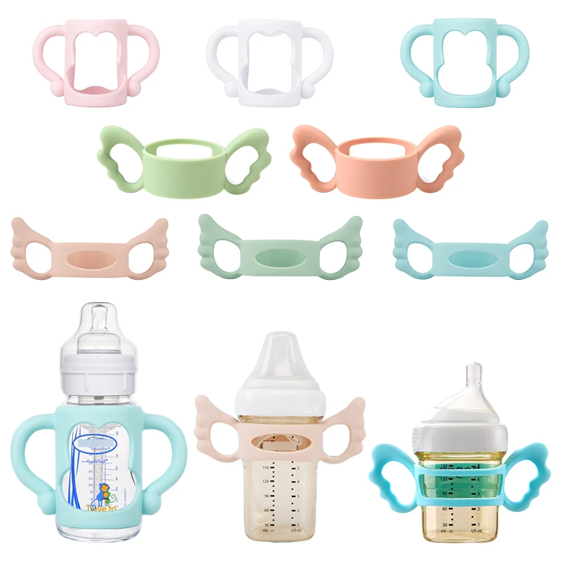 

Baby Bottle Grip Handle Silicone Wide Mouth Handles for Universal Milk Bottles Heat Resistant Baby Feeding Bottle Accessories