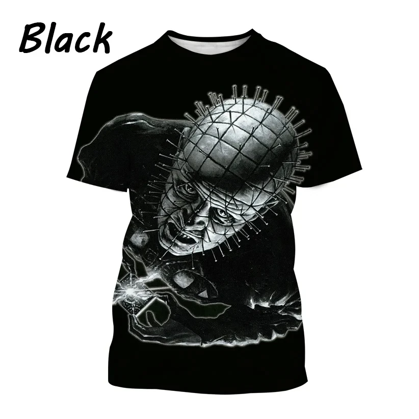 Movie Hellraiser 3d Print T-shirt Men Women Fashion T-shirts Punk Tops Tees Horror Movie Tshirt Summer Oversized Camiseta Hombre short sleeve t shirt long sleeve t shirt