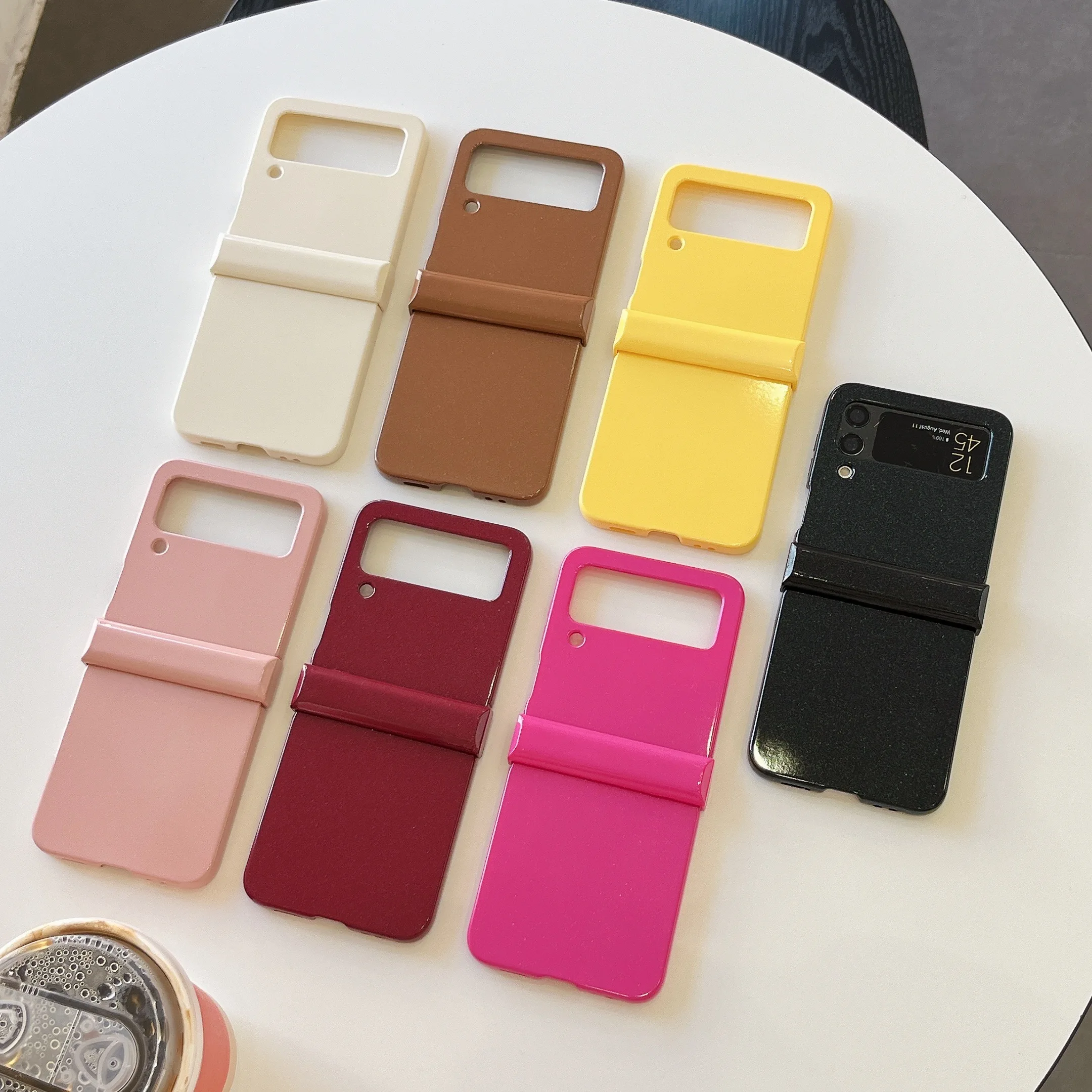 Bling Glitter Glossy Colorful Shockproof Hinge Protection Case - Solid Color Cover