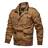 Bomber Jacket Spring Autumn Men Fashion Casual Multi Pocket Jacket Coat Outdoor Windbreaker Sport Slim Military Jackets Male 6XL 2