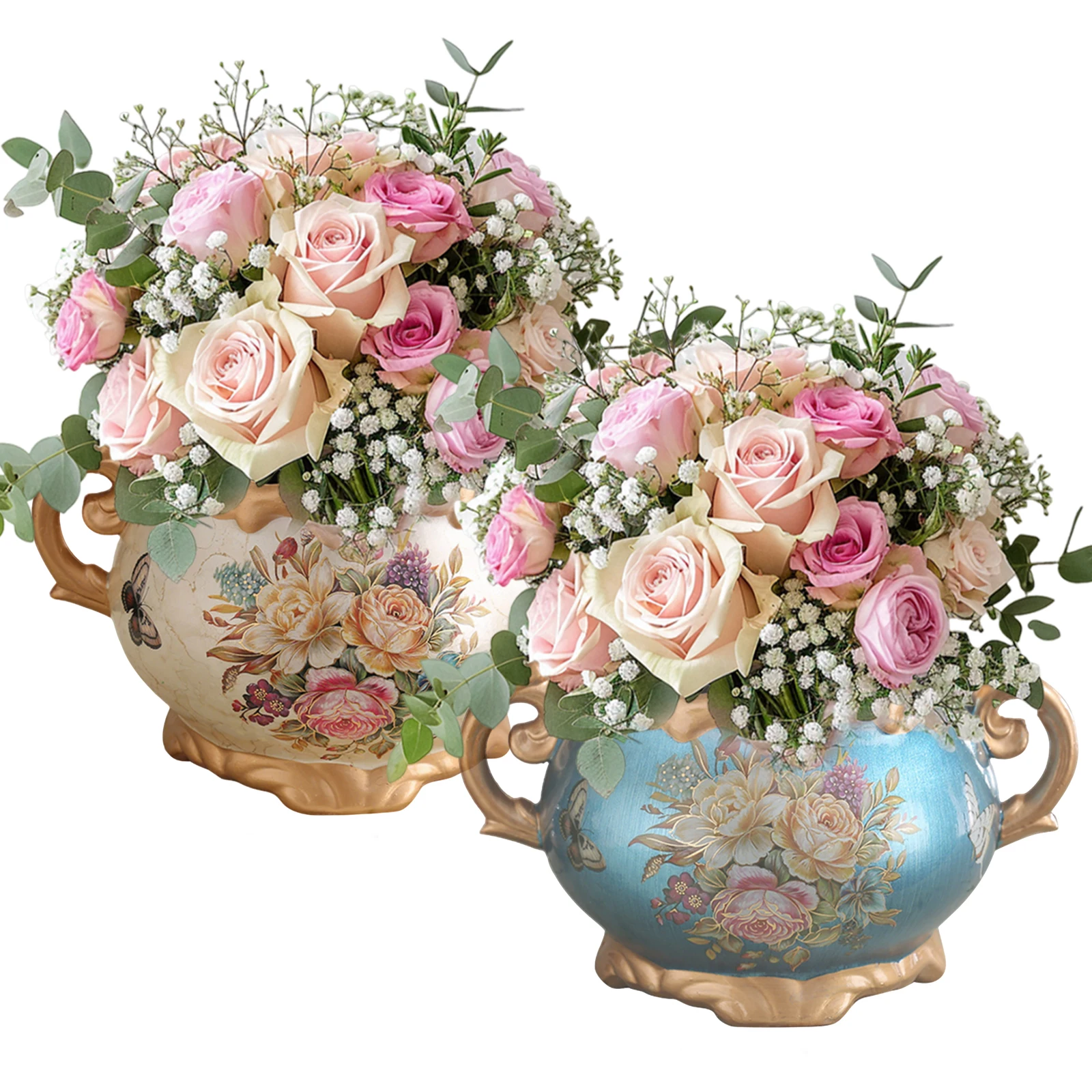 Ceramic Retro Vase with Handle for Home Decor