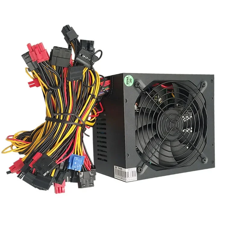 ETH Mining Rig Power Supply 1600W PC Serve ATX Switching PSU For RX470 480 570 1060 1070 6 GPU Bitcoin Miner PSU