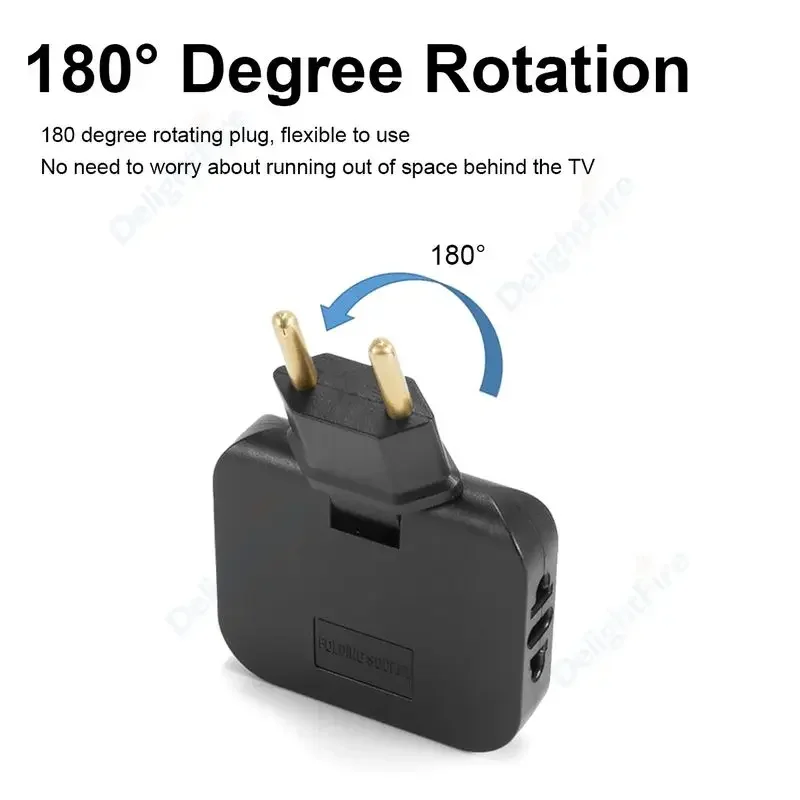 3 in 1 EU Tee Socket Plug Adapter Portable Foldable CN US To EU Euro KR FR Travel Aadapters 2Pin 4.8mm Plug AC Outlet Converter