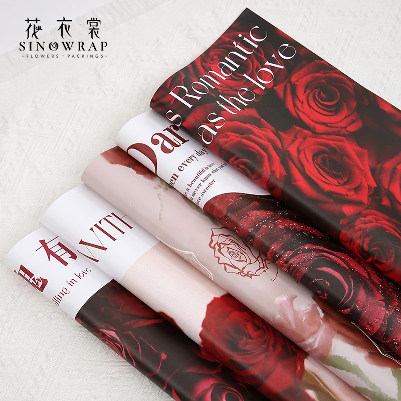 

Sinowrap 15 Sheets Flower Wrapping Paper New Arrival Fresh Flower Wrappers for Florist Supplies Colored Handcraft Papel Hot Sale