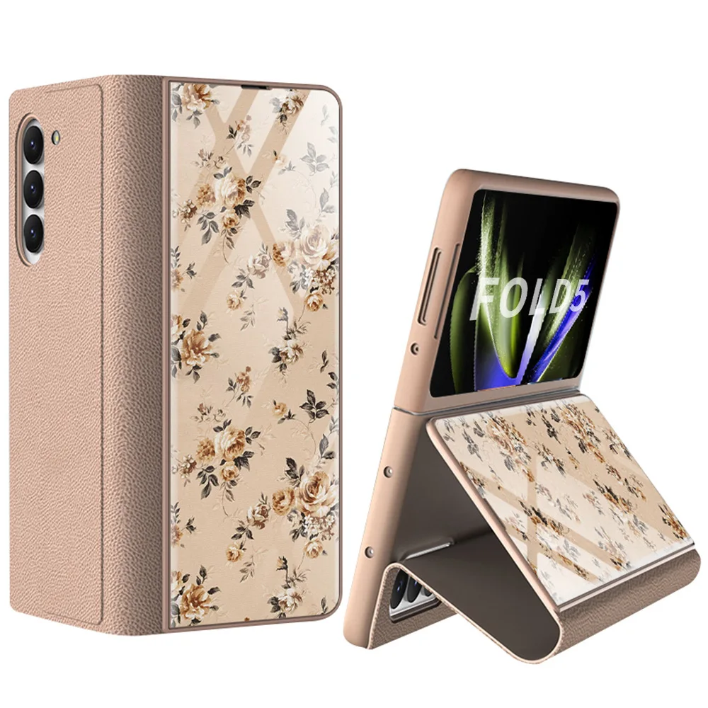 Designer Marble Phone Case for Samsung Galaxy Z Fold 4 5 Case Luxury Magnetic Chockproof Shell for Samsung Z Fold4 Fold 5 Case