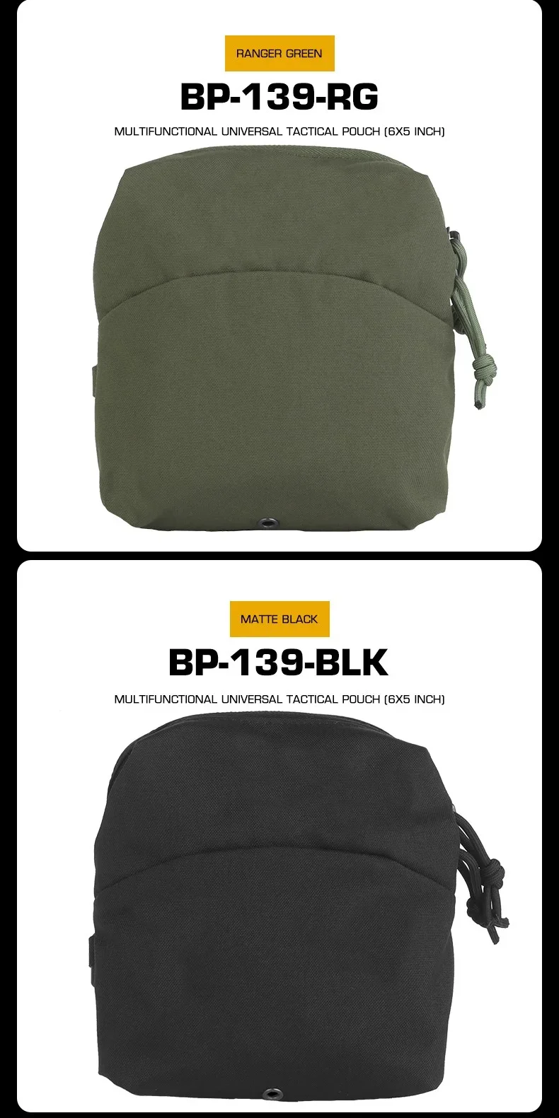 Tactical Gp Zipper Sundries Bag with Shrink Cord Waist Molle Belt Pouch NVG Accessory Multifunctional Universal Storage