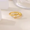 89228-f3a886.jpg Bagues géométriques de luxe en Zircon pour femmes, en acier inoxydable, couleur or, anneau ouvert, tendance, fête de mariage, bijoux esthétiques, cadeau pour Femme