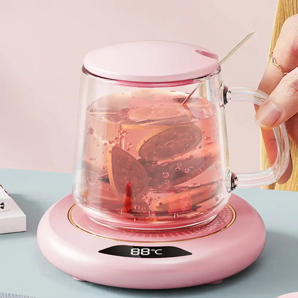 Heating Coaster Coffee Heater Coffee Mug Warmer 3 Temperature Setting Thermostat Coaster USB Plug Smart Coffee Cup Warmer for Heating Beverage Milk Tea