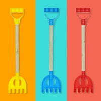 21 in Wooden Beach Sand Shovels Toy For Kids Adults Beach Spade Rake Garden Tools Summer Outdoor Digging Snow Beach Shovels Gift 2