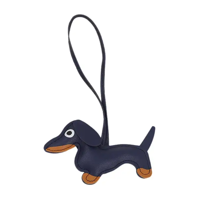 Leather Dachshund Dog Keychain 3