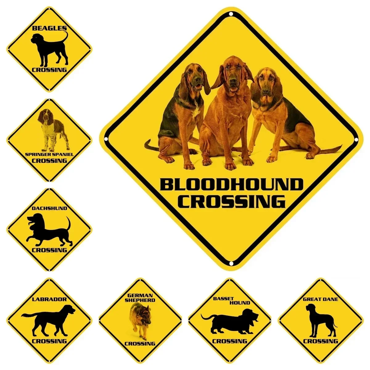 Cani Pastore Tedesco Beagles Crossing Warning Sign Beagles Sign Animal Wall Decor Per La Casa Farmhouse Yard Road Quality
