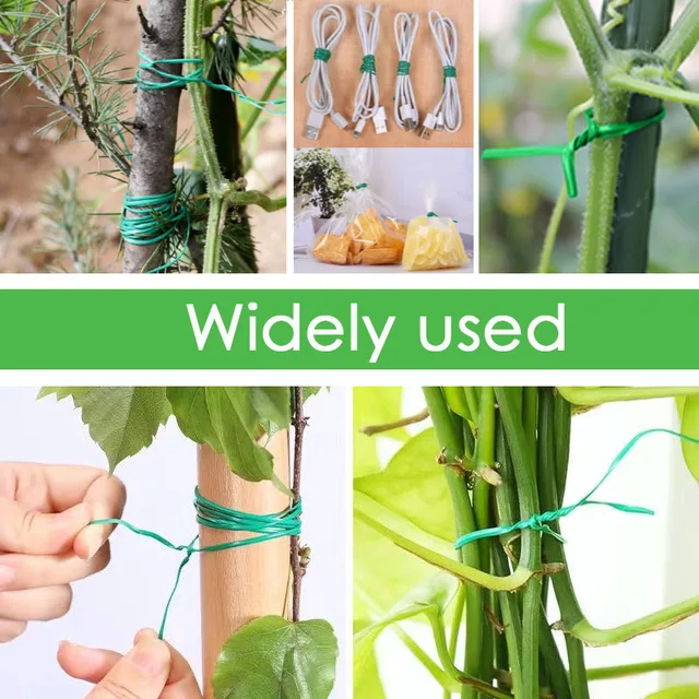 30 M/50 M/100 M Tekercs Huzal Csavarkötegek Műanyag Acél Csavar Nyakkendő Erős Újrafelhasználható Kerti Virággyár Tartó Heveder Kötés - Image 5