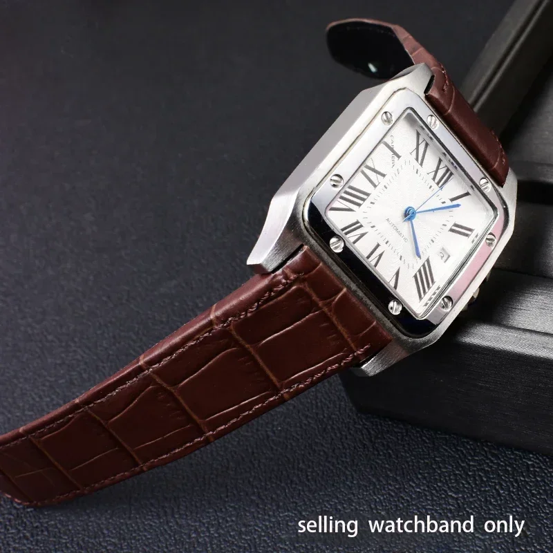 Premium Cowhide Leather Watch Band with Folding Buckle - High-Quality Strap