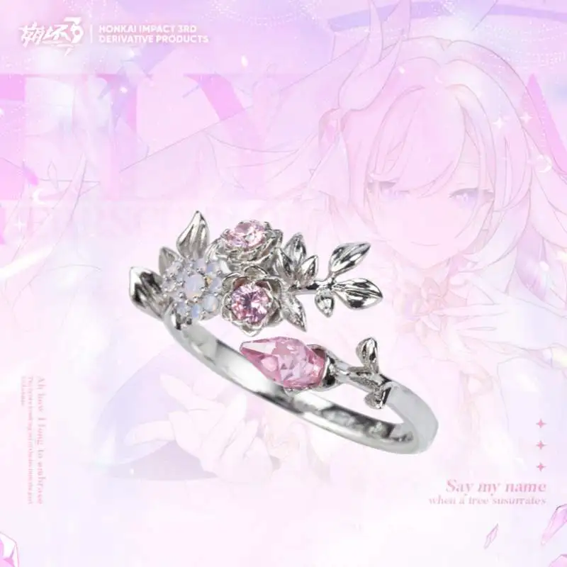 Elysia Ring Game Honkai Impact 3 MiHoYo Official Herrscher of Human: Ego Oath Rings Adjustable Jewelry Gifts for Girls Women 6