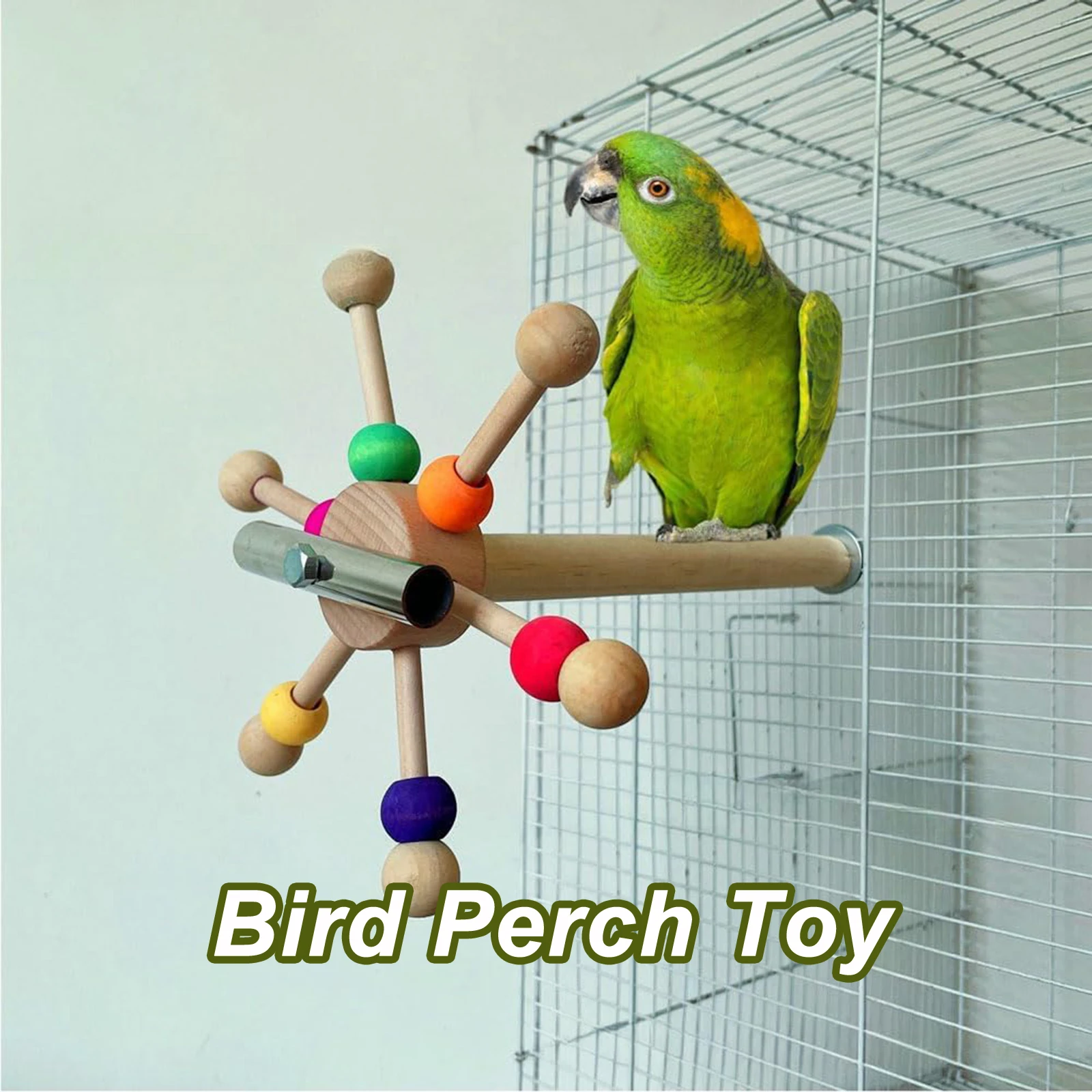 Parrot Toy Bird Perch Stand With Rotating Balls Wood Interactive Rotating Windmill For Lovebirds parrot toy bird perch stand bird toy