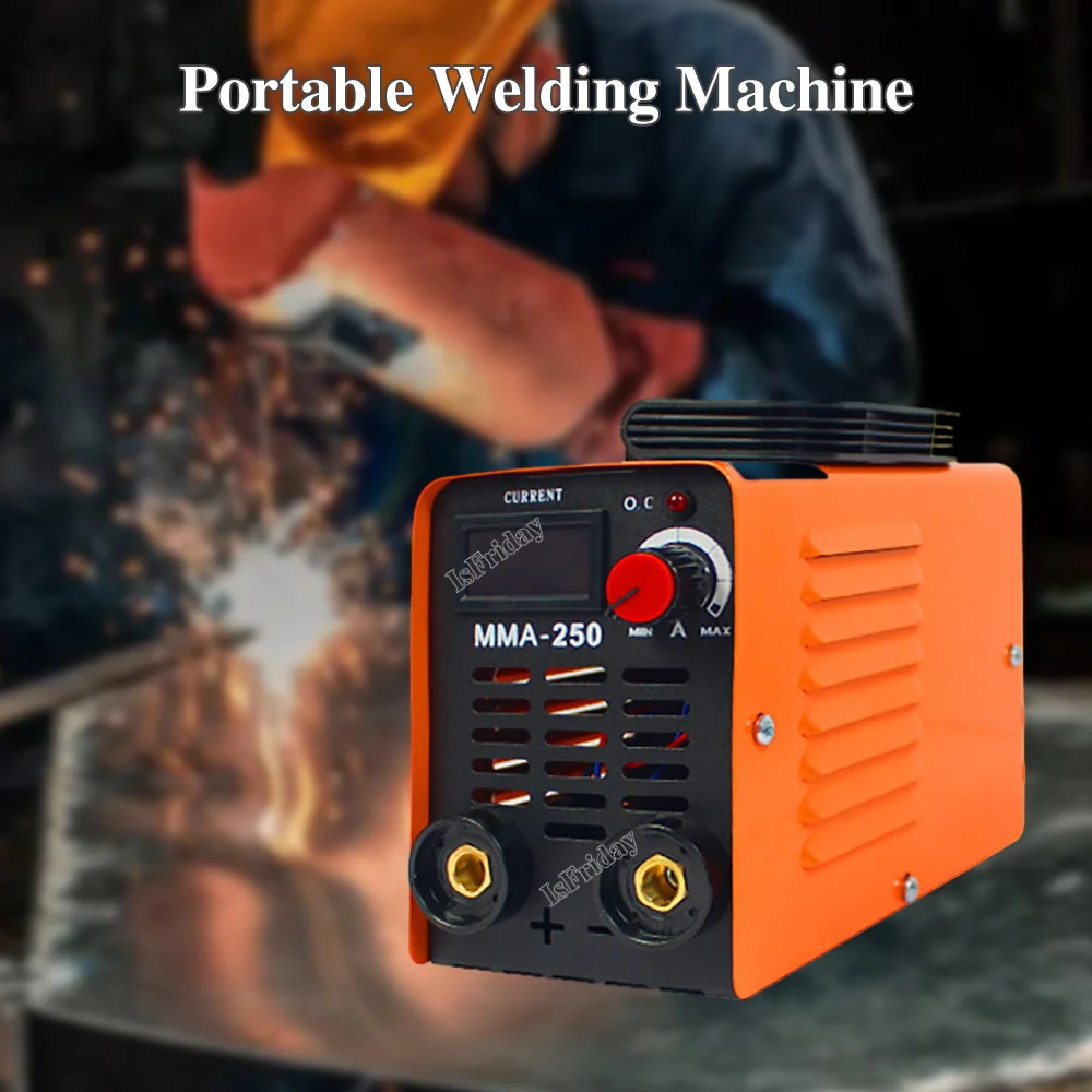 MMA 250 Welding Machine Portable Inverter Arc Electric Welder Adjustable Current 20-250A 110V 220V Household Welding Equipment