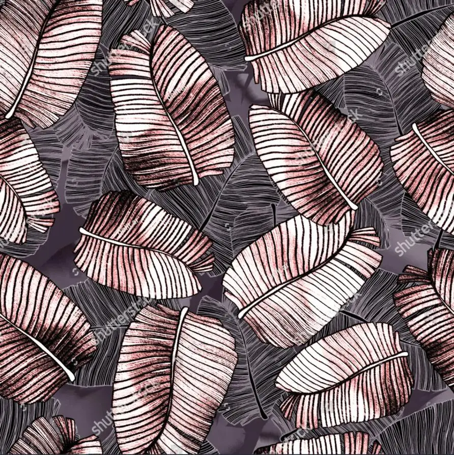 papel de parede removível, esboço de folhas