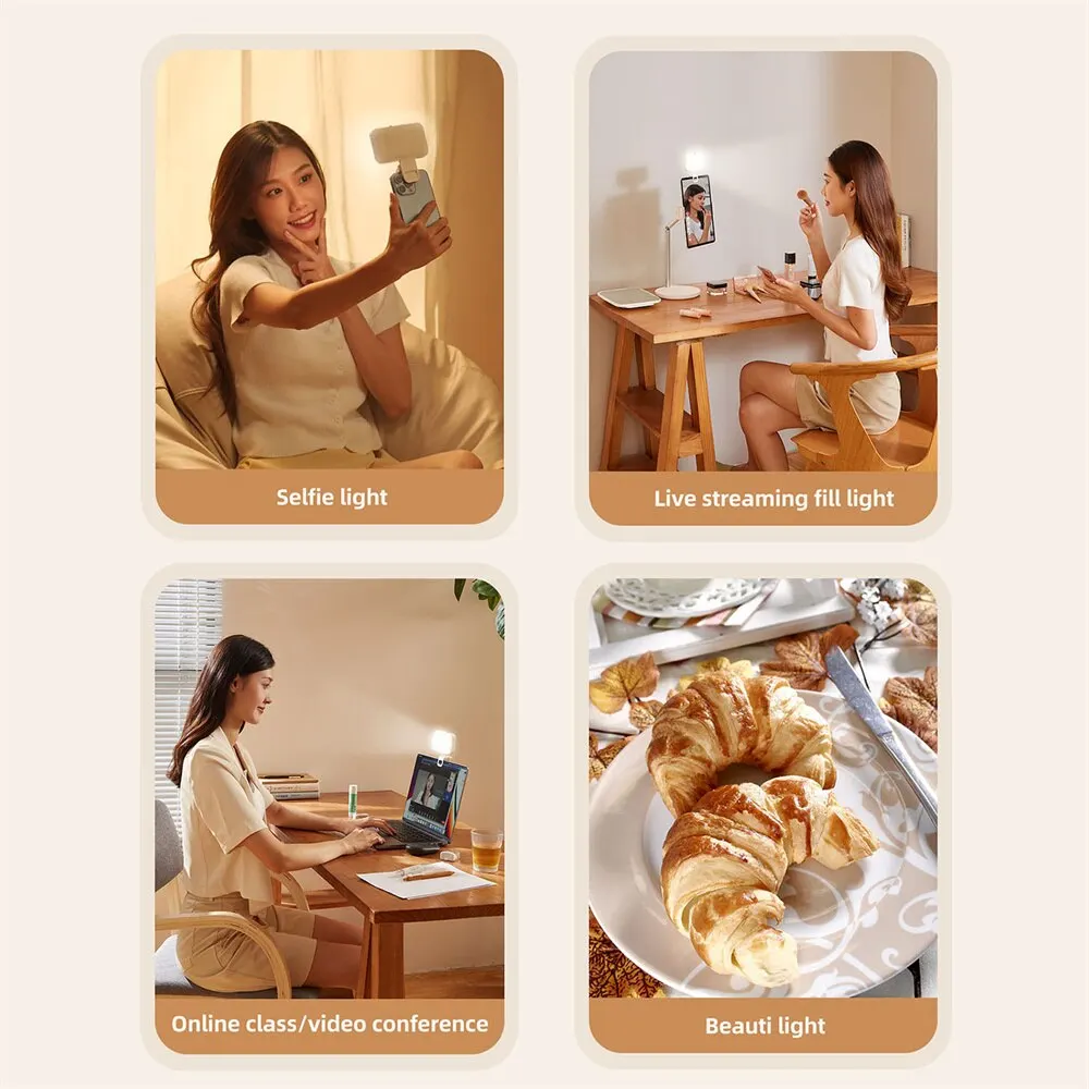 LED Selfie Light Clip-on For Phone Laptop Tablet Computer Selfie Video Conference Zoom Photography Makeup