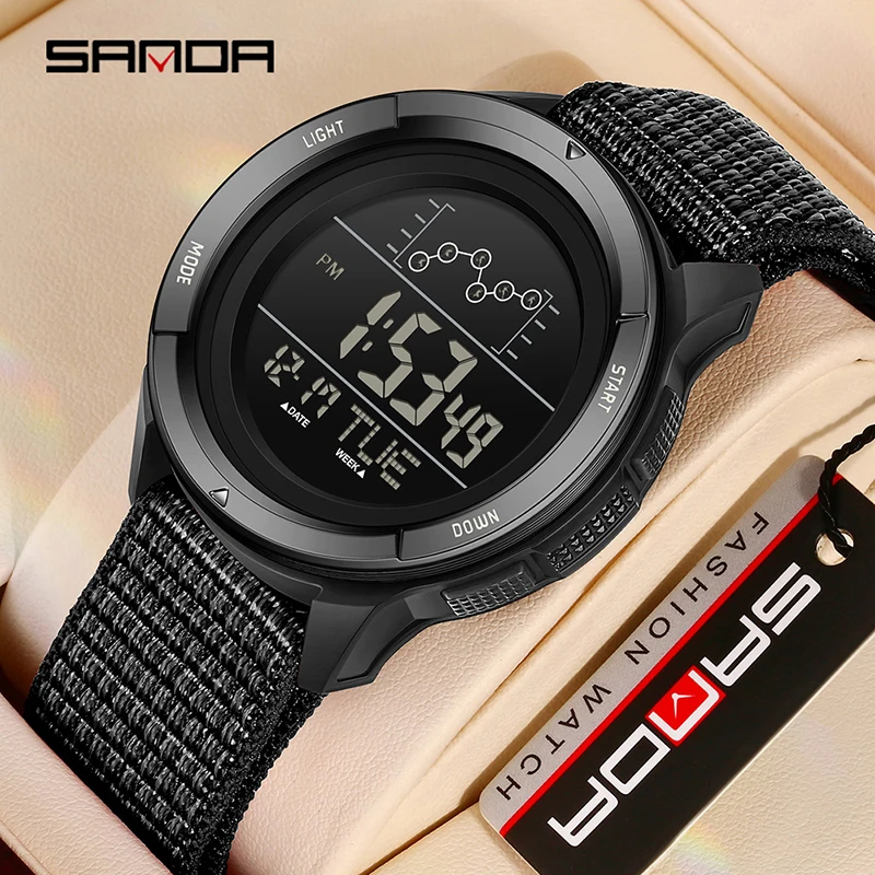 SANDA Men's Multifunctional LED Digital Sports Watch - Waterproof with Alarm Clock