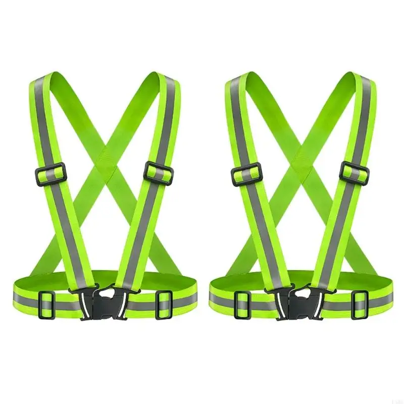 D5BE Adjustable Adults Reflective Vest Students Safety Running Night Security