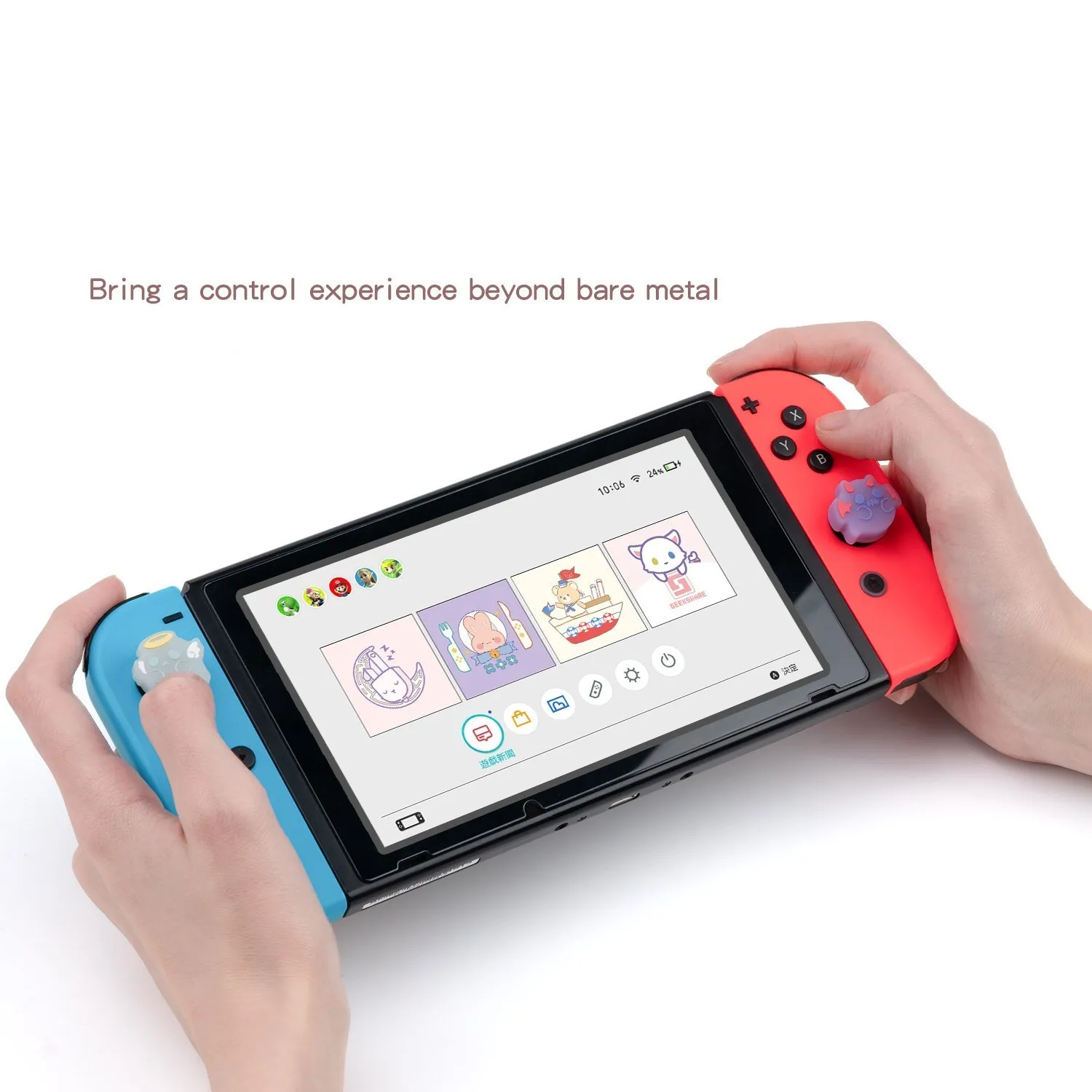 Geekshare-luminous Ghost Joystick Caps para Nintendo Switch Oled Thumb Grip Caps Capa de Silicone Acessórios ns - Image 3