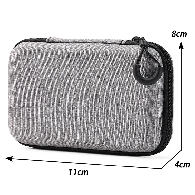 Compact Grey Digital Accessory Organizer - Shockproof Protective Storage Case
