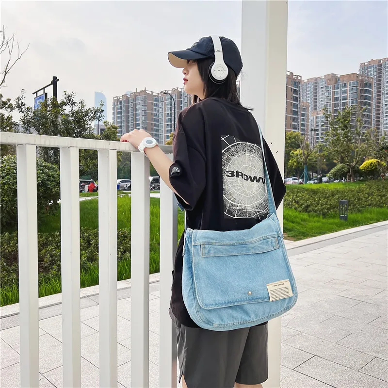 

Denim Flap Shoulder Bags For Women 2022 New Jeans Big Shopper Bag Fashion Female Eco Bag Large Capacity Crossbody Messenger Bags