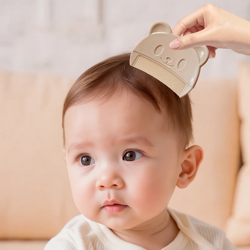 Kawaii Bear Baby Comb Removing Mud Massage Comb for Newborn Infant Hair Care Brushes Baby Girl Princess Playing House Brushes