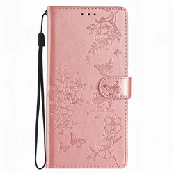 Charming Floral Butterfly Wallet Flip Cover for Redmi K90 (Rose Gold PH)