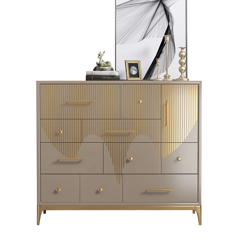 

Solid wood chest of drawers, light luxury living room, entrance locker, storage cabinet against the wall drawer