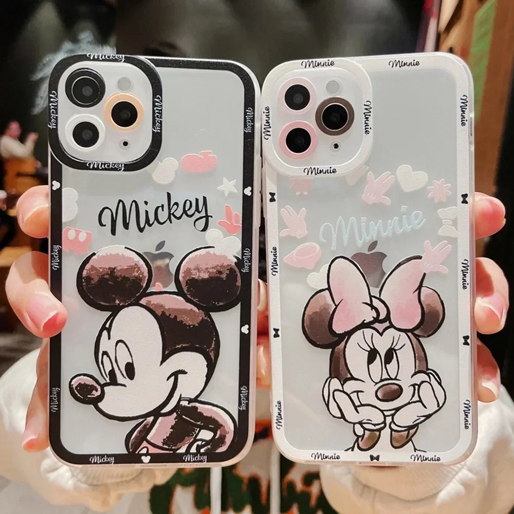 Phone Case Cartoon Art Painting Mickey Mouse For iPhone 15 14 13 12 11 Pro Max Mini X XS 7 8 Plus