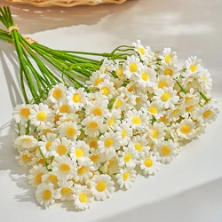 Artificial Daisy Flower Bouquet - Small Faux Daisy Arrangement for Valentine's, Wedding, Party, Table, and DIY Home Décor (White)