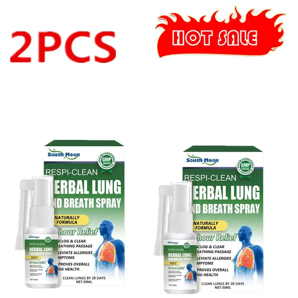 

2x Herbal Cleansing Lung Spray For Smoker Detoxification Clear Nasal Congestion Relieve Throat Discomfortable Nasal Care Spray